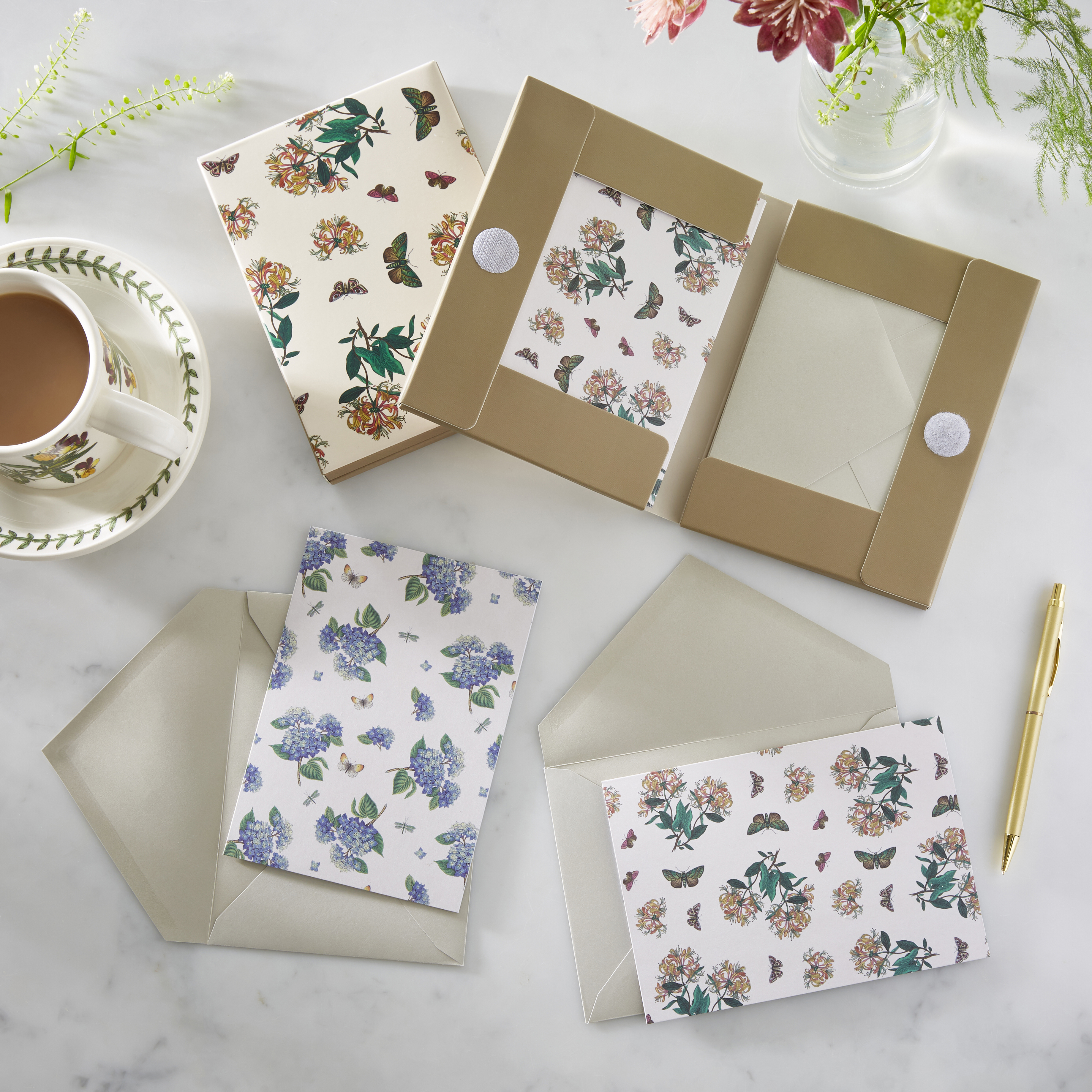 Botanic Garden Honeysuckle & Hydrangea Notecards (10 ct) image number null
